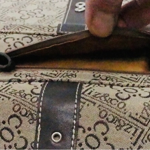 Liz Claiborne Cream Wallet with Monogram Pattern and Leather Trim EUC - Picture 3 of 6